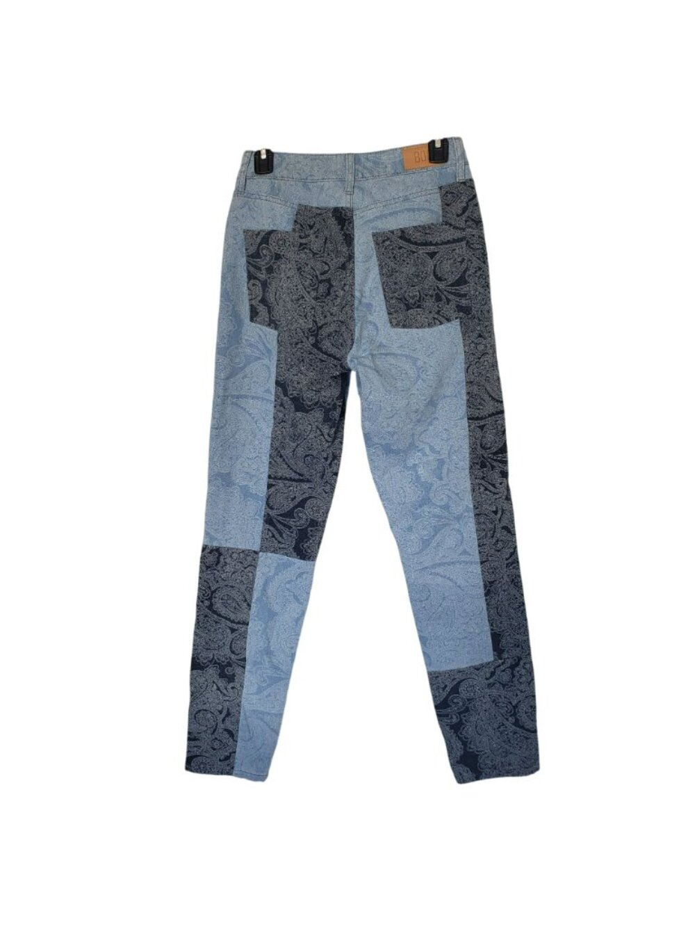 Urban Outfitters BDG Blue Paisley Patchwork Bandana Print Mom Jeans Retro Vtg - Picture 11 of 11
